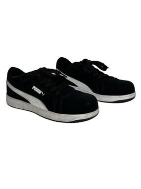 Puma Iconic Comp Safety Toe Work Sneakers Shoe Size 7.5 Black Suede Slip Resist